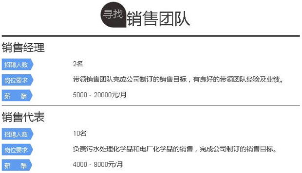 j9.com水处理环保公司招聘  销售团队